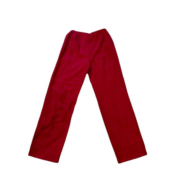 Bill Blass Red Wide-Leg Silk Trousers - Picture 2 of 2